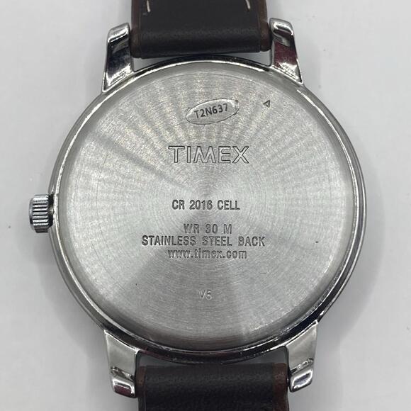 Men’s Timex Tachymeter Weekender T2N637 Brown Leather Band Watch 40mm Working - Picture 7 of 9